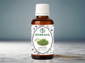 بطری شیشه ای روغن دم اسب خالص هربانا برای تقویت ناخن‌های شکننده و جلوگیری از ریزش مو با حجم ۴۰ میلی لیتر